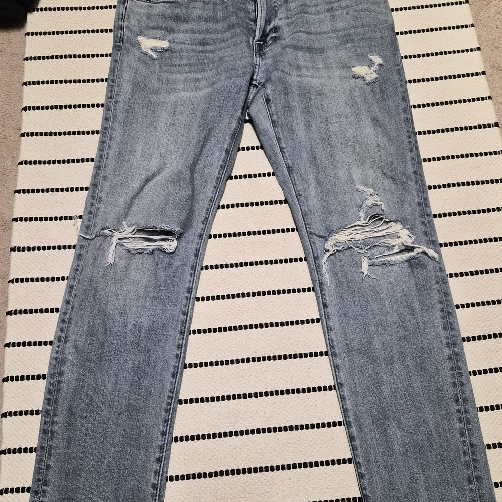 Abercrombie & Fitch Light Blue Distressed Slim Jeans